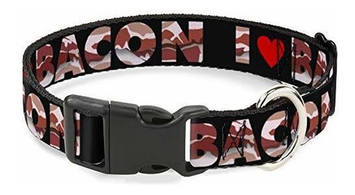 Cat Collar Breakaway I Heart Bacon Black Bacon 8 To 12 Inche