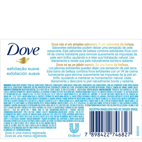 Imagen 4 de 4 de Jabón en barra Dove Exfoliante 90 g
