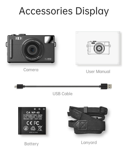 Cámara Digital Compacta Andoer 1080p Y Videocámara De 48 Meg