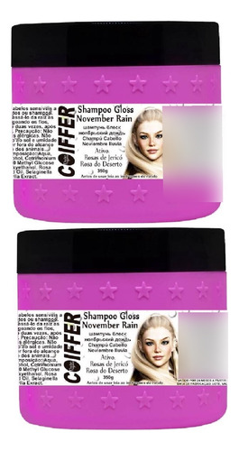 2x Coiffer Shampoo Gloss November Rain 350g Limpeza E Brilho