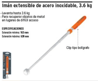 Iman Extensible De Acero Inoxidable 3.6 Kg Truper 15325