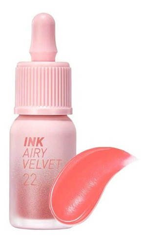 Peripera Ink Airy Velvet Peaches Collection Tintas Labiales Acabado Mate Color #22 Center Peach