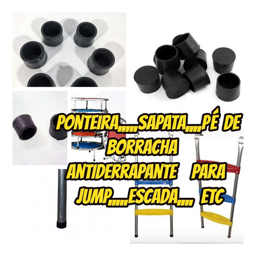 Ponteira De Borracha Antiderrapante Para Jump Escada Kit C/8