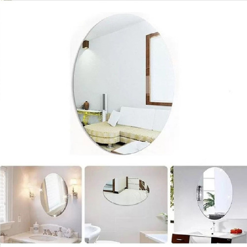 Espelho Adesivo Parede Banheiro Quarto Decoração 35x50cm
