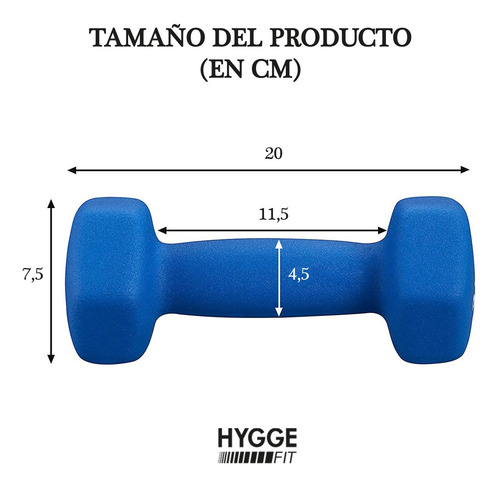 Imagen 2 de 10 de Par De Mancuernas Pesas 3 Kg Recubiertas Neoprene Funcional