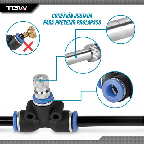 Imagen 7 de 10 de Kit Riego Microaspersion Nebulizador Manguera 20 Mts Tagwood