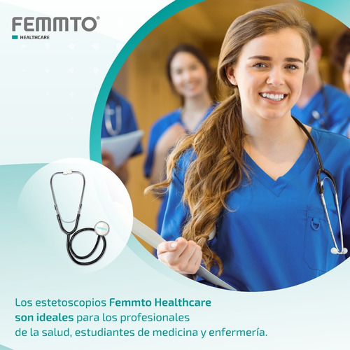 Imagen 2 de 9 de Estetoscopio Femmto Profesional Doble Campana Adulto