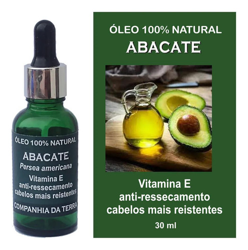 Óleo Vegetal Natural De Abacate Companhia Da Terra 30 Ml