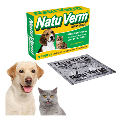 Vermífugo Natu Verm Composto Cães E Gatos