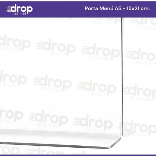 Imagen 4 de 10 de Porta Menú Acrílico 15x21 A5 Restaurante Qr Hoja X 1u.