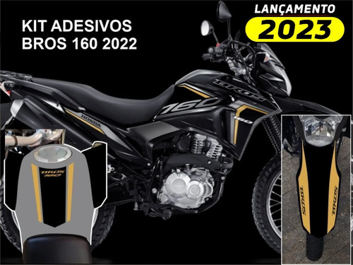 Adesivo Bros 160 2023 Kit Adesivos Moto Preta 5 Adesivos Bp9
