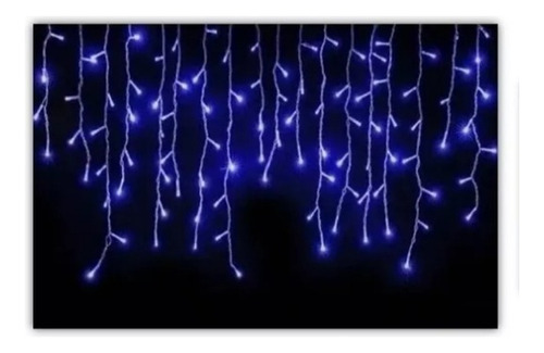 Cascata 100 Leds Funções Pisca Pisca Decoração Natal 127v Cor das luzes Azul