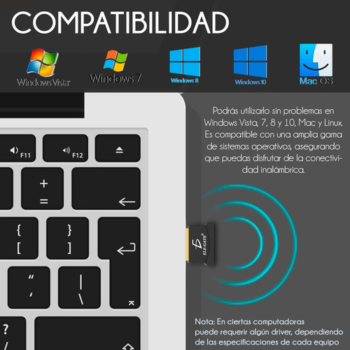 Adaptador Mini Bluetooth Usb 2.0 10 Mts Plug And Play Win10