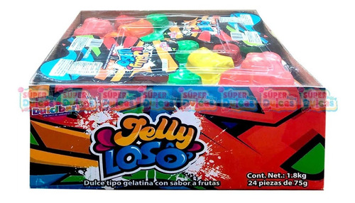 Dulce Gelatina Jelly Loso Sabor Frutas 24 Piezas 1.8 Kg