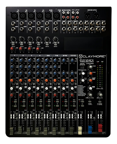 Mezcladora Claymore Cly-124cx 12 Canales 6 Xlr Efectos