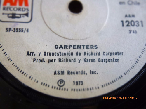 Vinilo Ep  De Carpenters -- Canta( O91