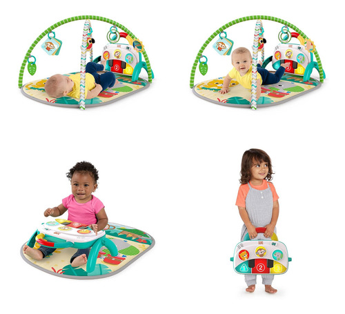 Ranurado 4 En 1 Kicks Piano Gym, Tummy Time Mat Activ...