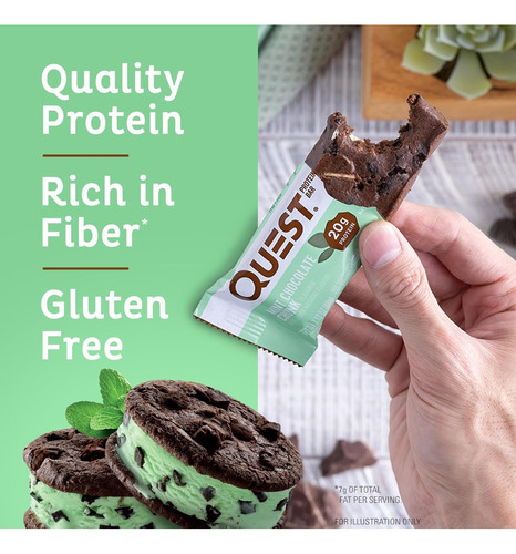 Quest 4 Barras De Proteína Trozos De Chocolate Con Menta