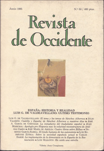 Revista De Occidente - Junio 1985 España Historia Y Realidad