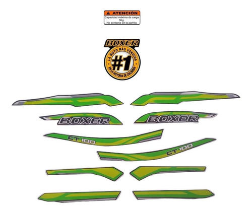 Kit Calcomanias Bajaj Boxer Ct 100 Colores