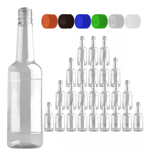 Botella Pet Licorera Plastico 500 Ml Con Tapa Seguridad X 15