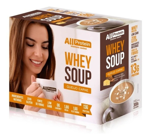 Caixa De Whey Soup Queijo E Carne 12 Un De 25g All Protein