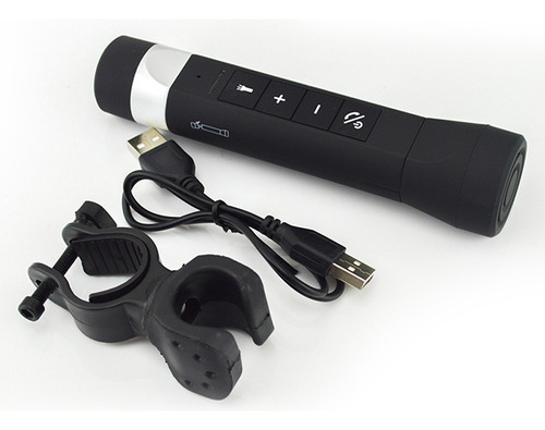 Altavoz Bluetooth, Linterna, Con Soporte, Audio Para Teléfon Color Negro