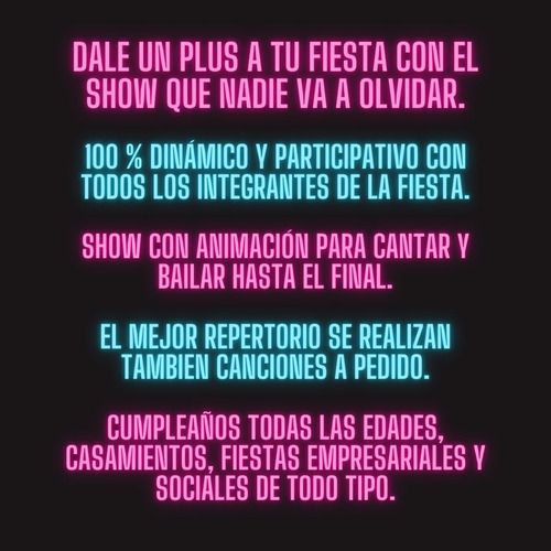 Show En Vivo Cantante Animación Dj Karaoke Fiestas Y Eventos