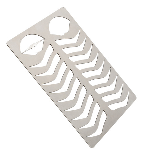 Plantillas Para Cejas Y Labios, Plata Cepillada, Acero Inoxi