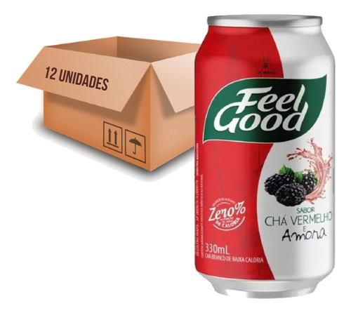 Chá Vermelho Com Amora Feel Good 330ml (12 Latas)