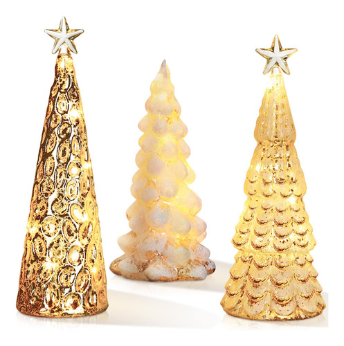 Set De 3 Decoraciones Navideñas Con Luces De Hadas Y Pilas