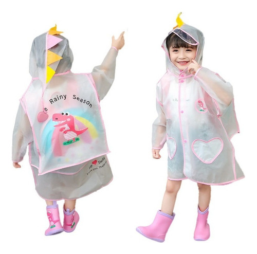 Impermeable Transparente Chamarra Para Niños Dibujos Animado