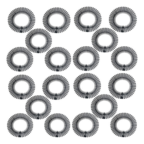 20 Pcs Hair Comb Headband Stretch Flexible Plastic Circle B