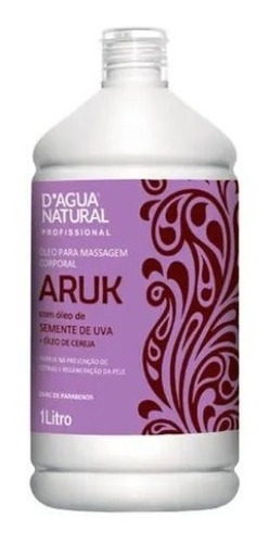Óleo Para Massagem Aruk Semente De Uva 1l - D'água Natural