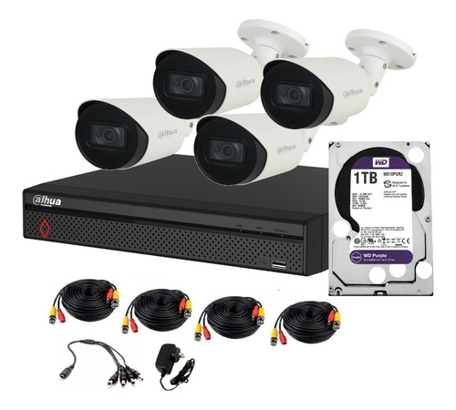 Kit 4 Cámaras 8mp 4k Bullet Audio Dvr 8ch 4k Dahua 2tb