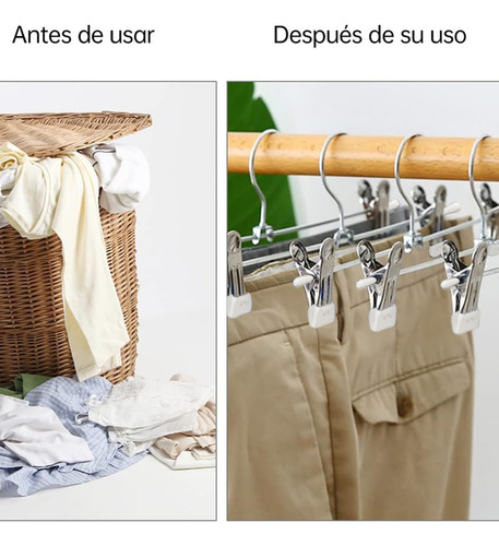De Perchas Ganchos Para Ropa Acero Inoxidable Con Clips