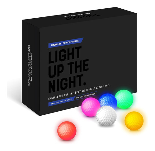 Pelotas De Golf Con Luz Led Twilight 6 Colores Dif - Pack X6