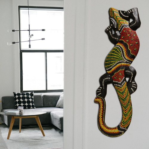 Escultura De Lagarto Gecko Suspensão De Parede Para 30 Cm
