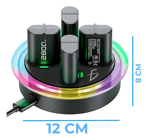 Cargador 4 Pilas Xbox Carga Rápida Tipo C Pilas Incluidas