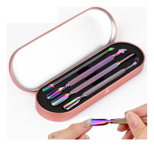 Lima De Uñas De Acero Inoxidable Cuticle Pusher, 4 Unidades,