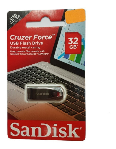 Memoria Usb Cruzer Force Sandisk 32gb Pendrive Portátil 