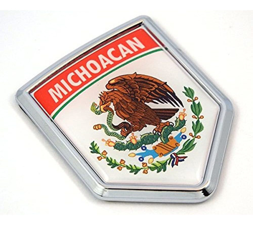 Michoacán México Bandera Mexicana Coche Emblema Chapado En C