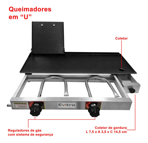 Imagem 5 de 5 de Chapa De Lanches Profissional Para Hambúrguer Gourmet 70x30