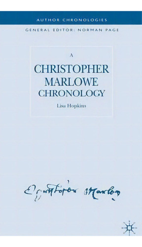A Christopher Marlowe Chronology, De L. Hopkins. Editorial Palgrave Usa, Tapa Dura En Inglés
