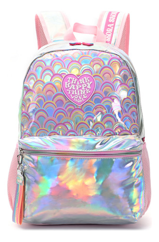 Mochila Escolar Niñas Holografica Skora Primaria 18 Pulgs