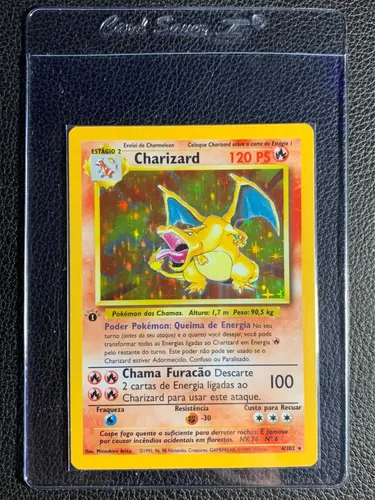 Charizard (4/102) Base Set Primeira Edição Carta Pokémon