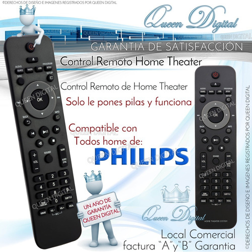 Imagen 2 de 10 de Control Remoto Para Home Theater Philips Hts Todos Modelos