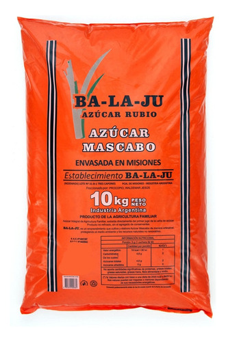 Azúcar De Caña Integral Mascabo Balajú X 10 Kg