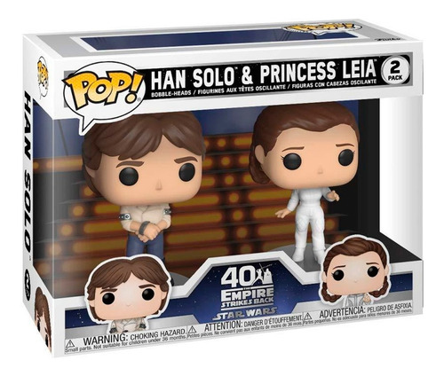 Boneco Funko Pop Princesa Leia E Han Solo 2 Pack - Star Wars