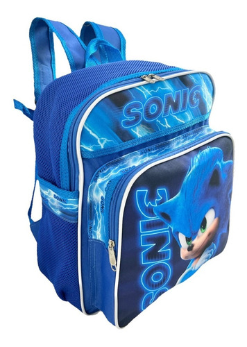 Mochila Infantil Escolar Boneco Sonic M Costas Menino F5 